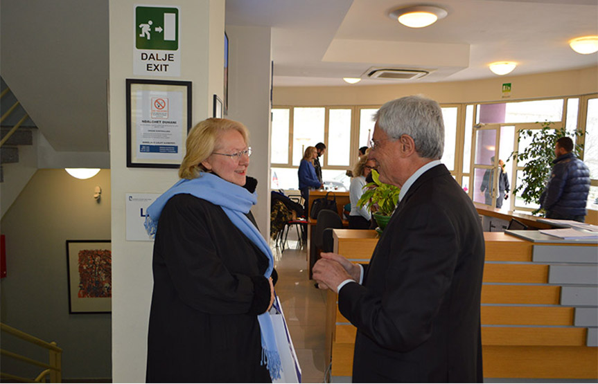 HE Mrs. Eleni Sourani, Ambassador of Greece in Albania to University of New York Tirana (member of the New York College Educational Group) students: your minds go far beyond.