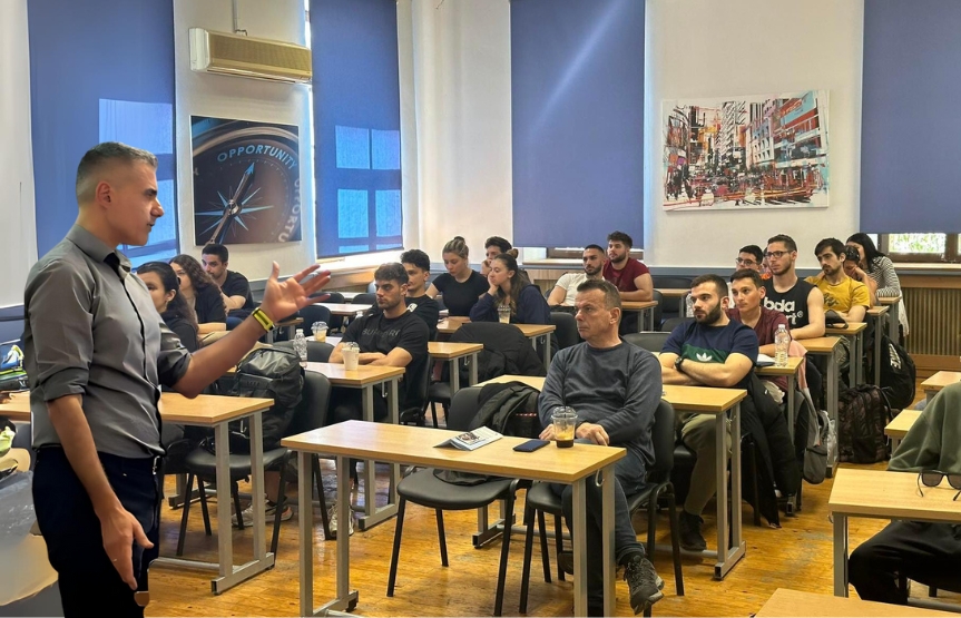 Ομιλία του κ. Σταυρόπουλου Μανώλη, CEO της εταιρείας Amistim στο NYC ATHENS CAMPUS παρουσία των φοιτητών του Τμήματος Αθλητικών Επιστημών και Προπονητικής του New York College. 